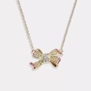 NWOT Coach Pave Bow Pendant Necklace MSRP $118